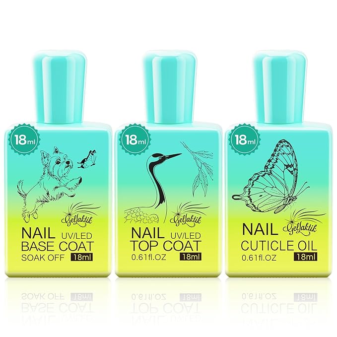 No Wipe Gel Base & Top Coat Set by GELLAKTIK