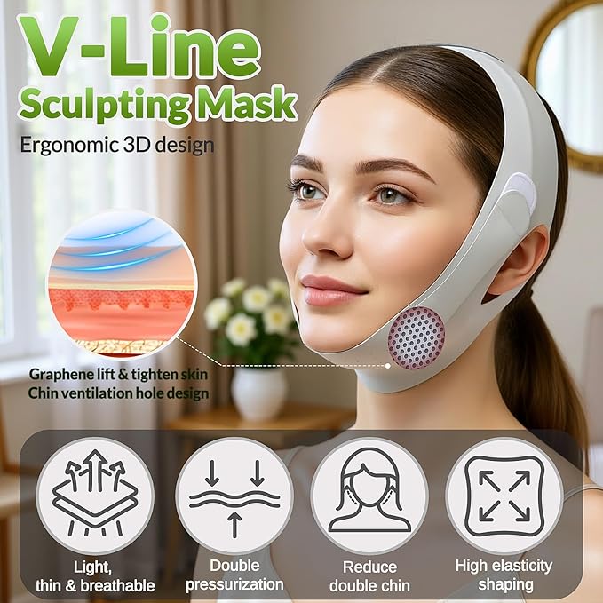 Lymphatic Contour Face Brush & V Line Lifting Mask, Chin Sculpting and Lifting - Image 5