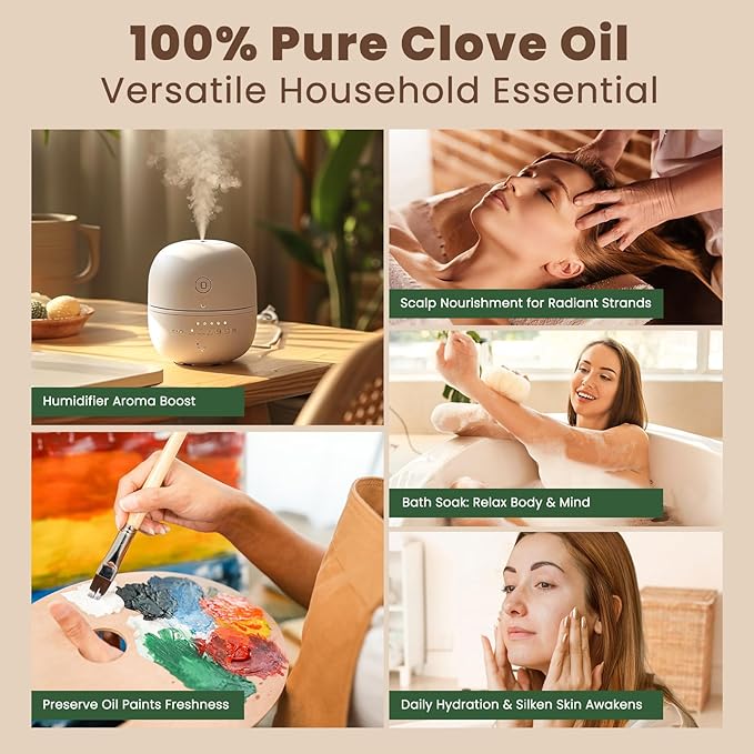 HIQILI 1 Fl Oz Clove Oil for Teeth and Gums, Oral Care, DIY Clean Spray - Image 7