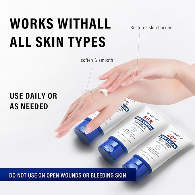 OUKEYA Urea Cream 40 Percent Tube 3 Oz, Urea Foot & Hand Cream - Image 10
