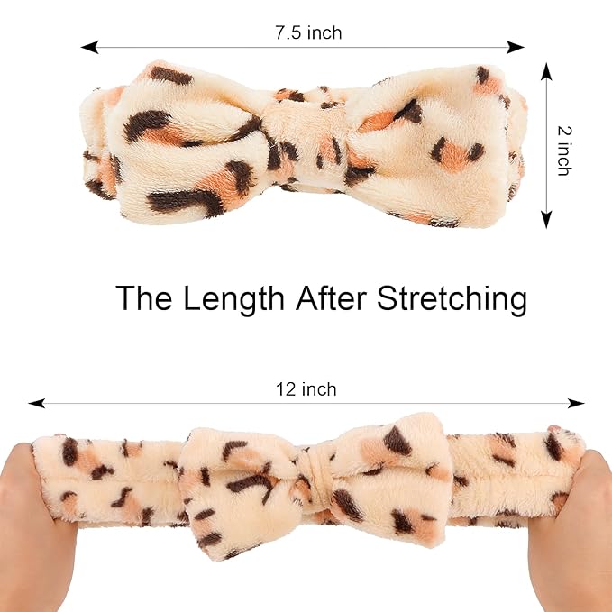 Casoty Leopard Print Spa Skincare Headband Head Bands or Washing Face Cute Face - Image 2