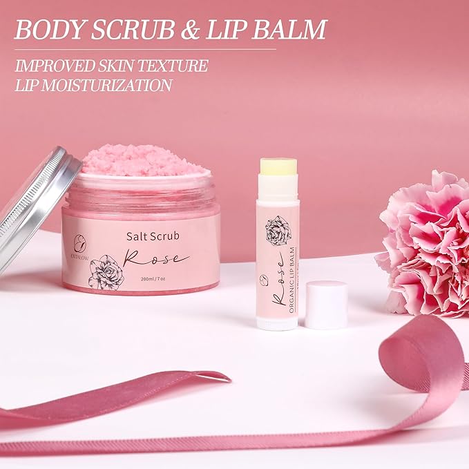 EXTALOW Spa Gifts for Women Bath and Body Gift Baskets Mothers Day Gift Rose - Image 9