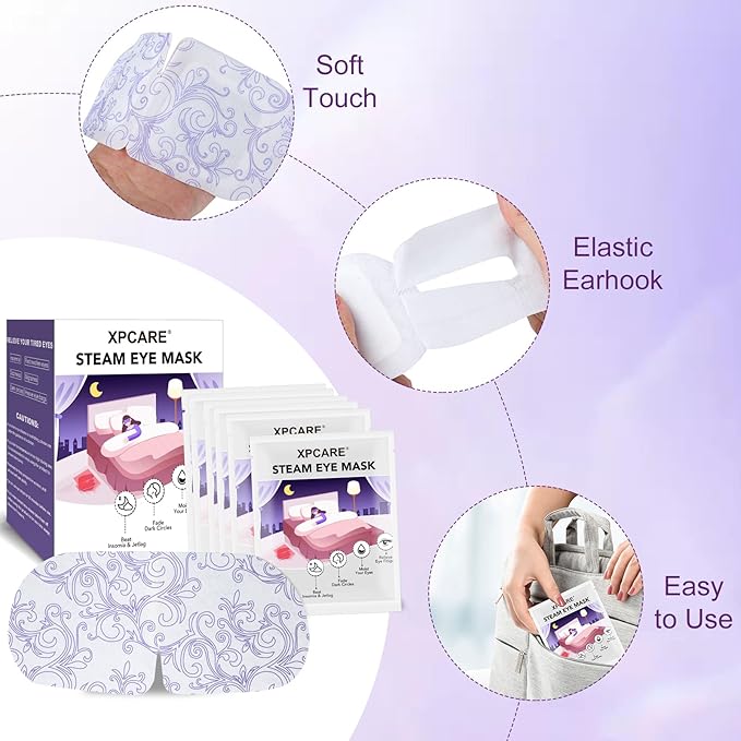 XPCARE 32 Pack Steam Eye Masks for Dry Eyes, SPA Warm Sleep Eye Mask, - Image 6