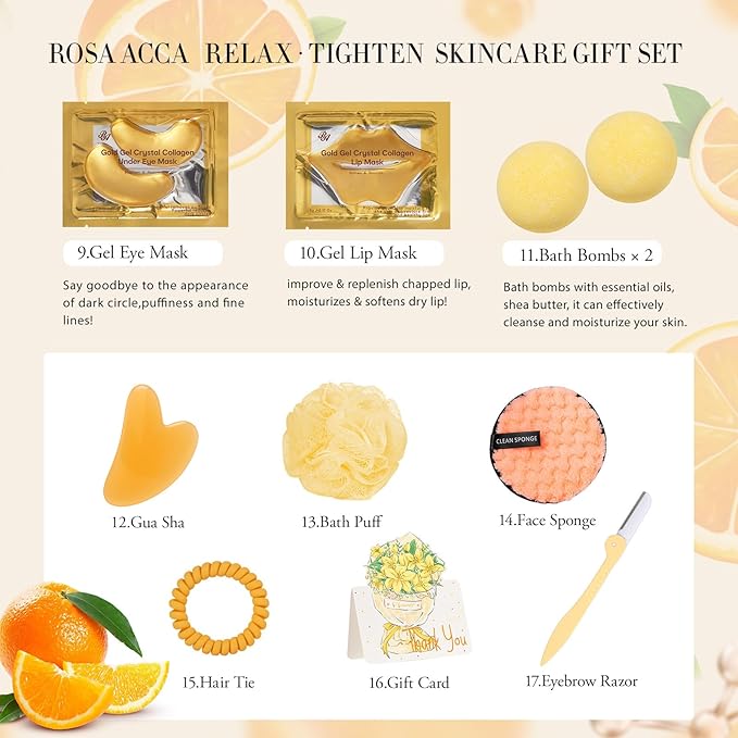 23 Pcs Mother's Day Gifts for Mom, Bath and Body Gifts Basket Kit, Home Spa - Image 5