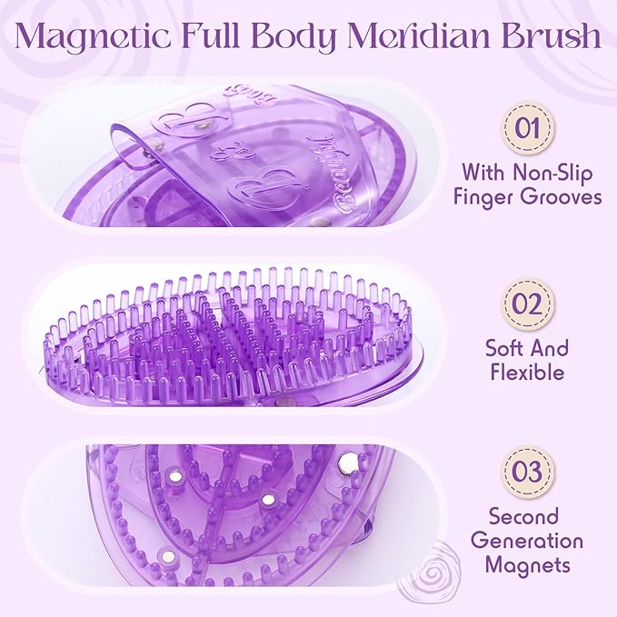 2 Pcs Meridian Massage Brush Magnetic Full Body Meridian Brush Beauty Salon - Image 3