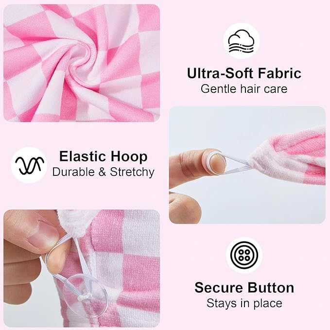2 Pack Microfiber Hair Towel Wrap - Image 3