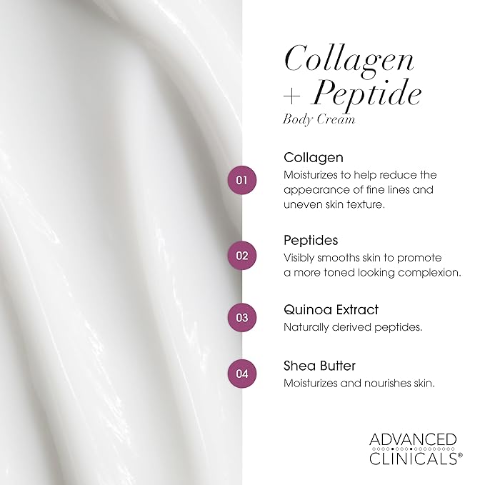 Advanced Clinicals Collagen Peptides Body Lotion & Face Moisturizer | Peptide - Image 4