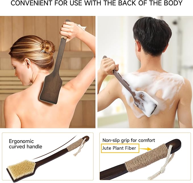 Back Scrubber Shower Brush, Dry Brushing Body Brush - Image 2