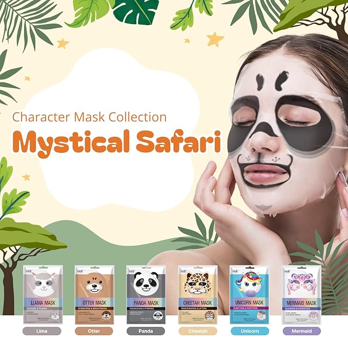 Epielle Character Face Mask Mystical Safari 12 Pack, Fun & Effective Korean - Image 2