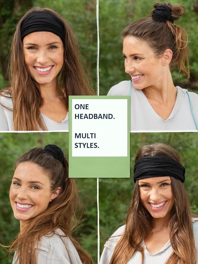 Huachi Wide Headbands for Women Non Slip, Thick Womens Headbands Boho Elastic - Image 6