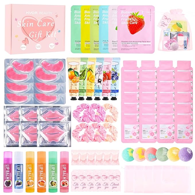 KYDA 84PCS SPA Party Supplies for Women, Face Mask, Hand Cream, Lip Balm by KYDA