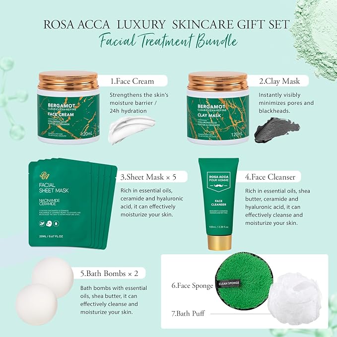 30 pcs Father's Day Gifts, Bergamot Facial Skin Care Set Gifts - Image 3