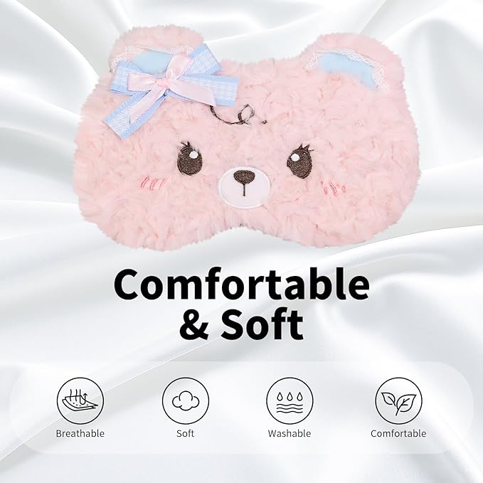 PERFECTSIGHT Sleep Eye Masks, Cute Sleep Eye Cover Lightweight Adjustable - Image 2