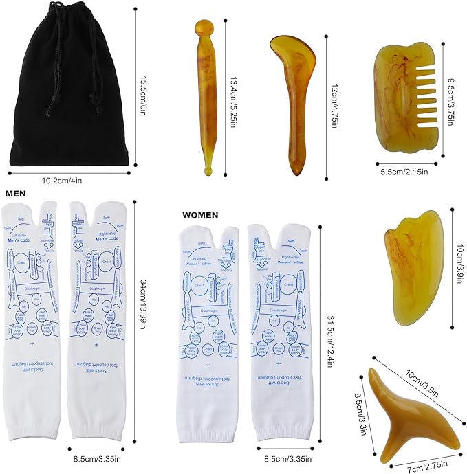 Reflexology Socks with Beginner Acupoint Massage Tools Set of 5 - Image 7