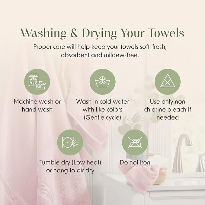 Springtree Home Luxury Bamboo Rayon Bath Towel Set 6 Piece Set | 35% Bamboo - Image 8