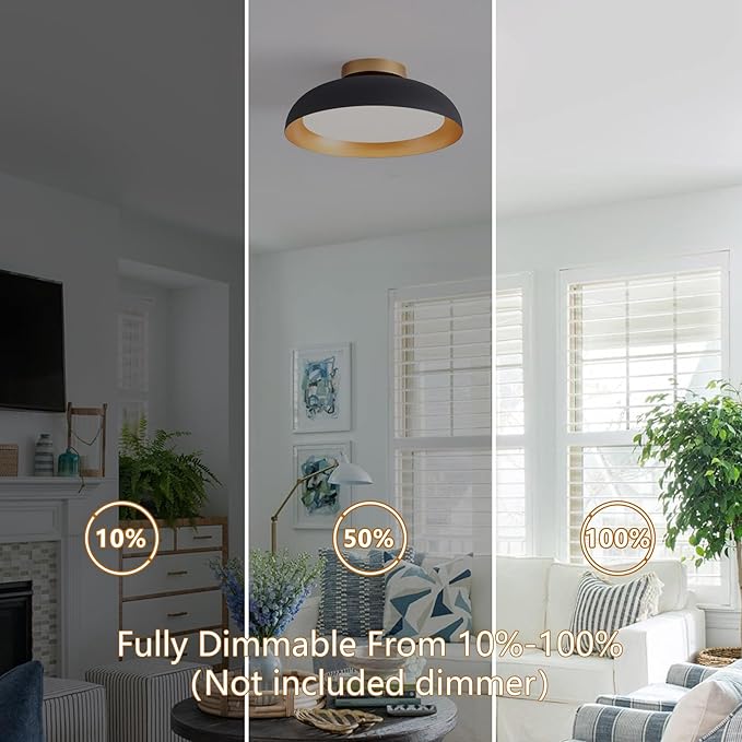 Bargeni Flush Mount Ceiling Light, 12.5 inch Ceiling Lighting Fixture, Mid - Image 5