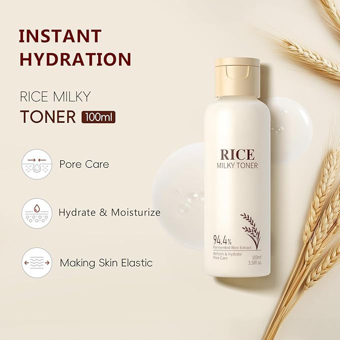 Milky Rice Toner for Face, Rice Toner Korean Facial Deep Hydrating Toners - Image 2