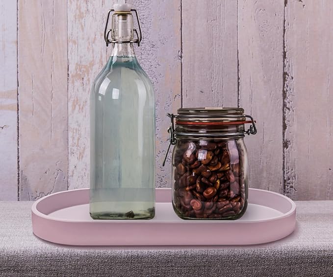 Pink Small Tray, Oval Tray for Kitchen Counter, Bathtub Bathroom Vanity Items - Image 7