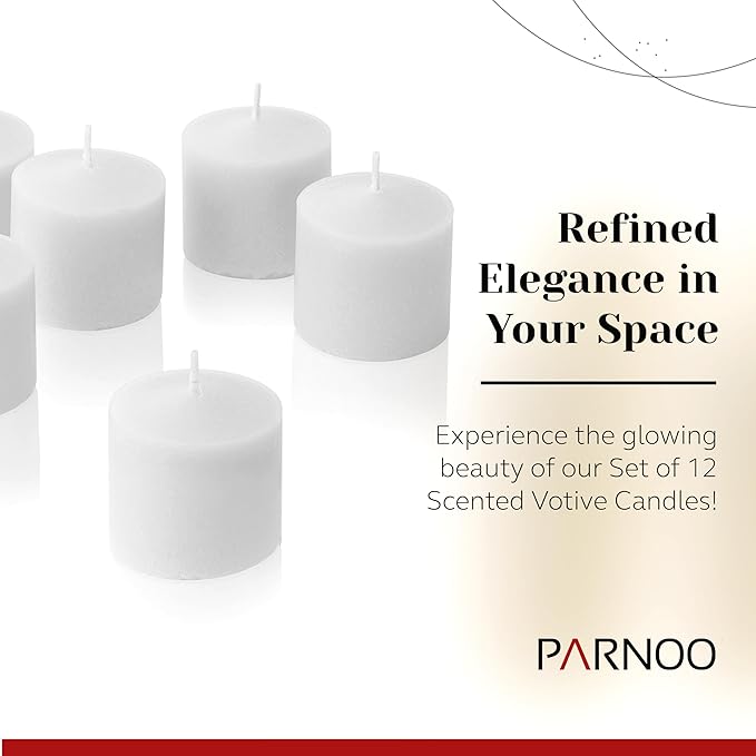 White Jasmine Scented Votive Candles, Scented 10 Hour Burn Time - Image 2