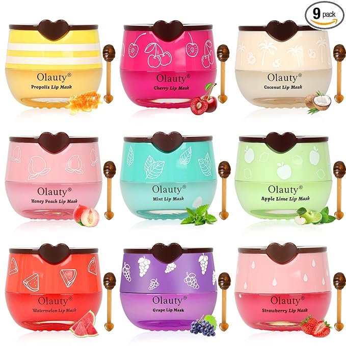 9PCS Bee Lip Balm Lip Mask Honey Pot, Mothers Day Gifts, Honey Lip Balm Bulk by Deepmind