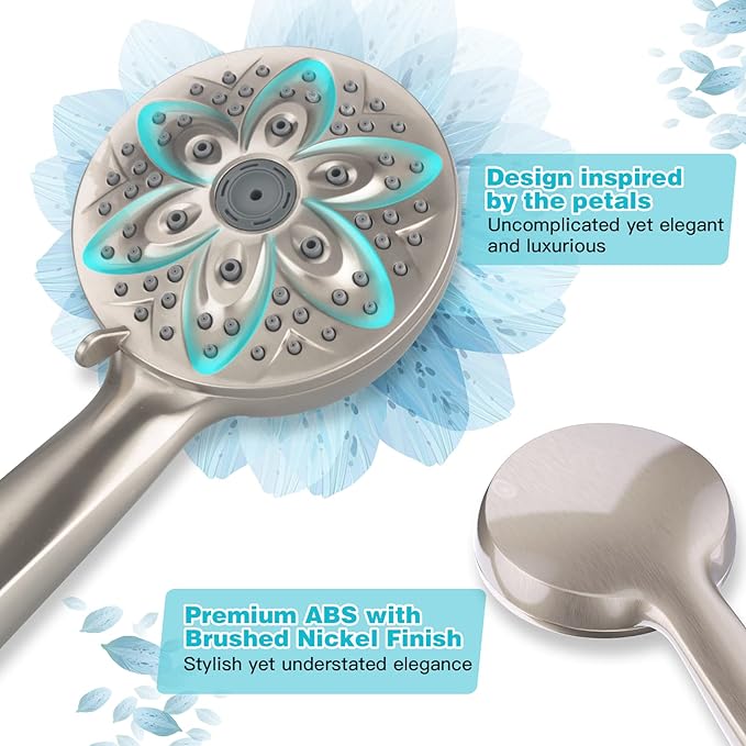 JDO Shower Head with Handheld, High Pressure Handheld Shower Head 6 Settings - Image 3