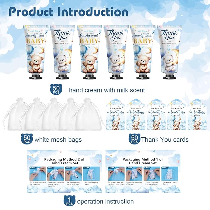 50 Pack Baby Shower Bulk Hand Cream Gifts Sets, Bridal Shower Favors and Baby - Image 2