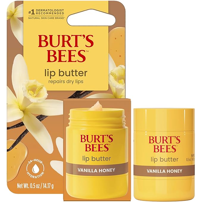 Burt's Bees Vanilla Honey Lip Butter, Repairs Dry Lips, 24 Hour Hydration - Image 12