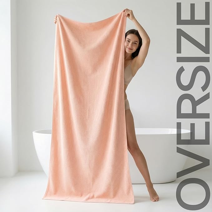 REDKISS Pack of 2 Jumbo Bath Sheets, 40 x 80 Inches Microfiber Bath Towels - Image 2