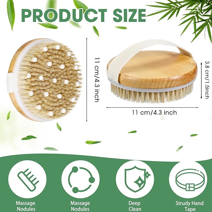 Gejoy 10 Pcs Dry Brushing Body Brush - Image 2