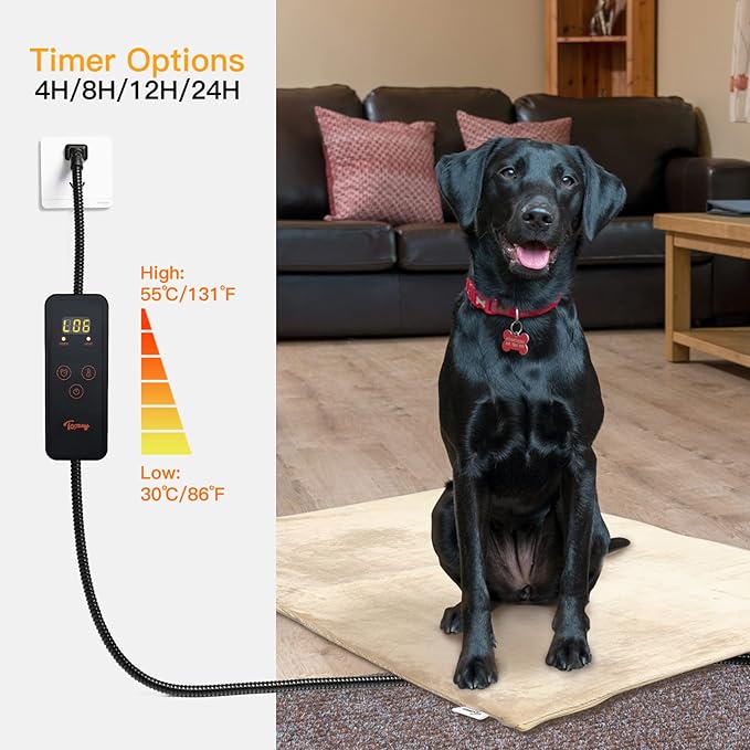 Toozey Large Pet Heating Pad, 6 Adjustable Temperature Heated Dog Bed - Image 5