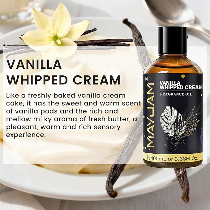Vanilla Whipped Cream Fragrance Oil Essential Oil, MAYJAM 3.38FL.OZ Vanilla - Image 3