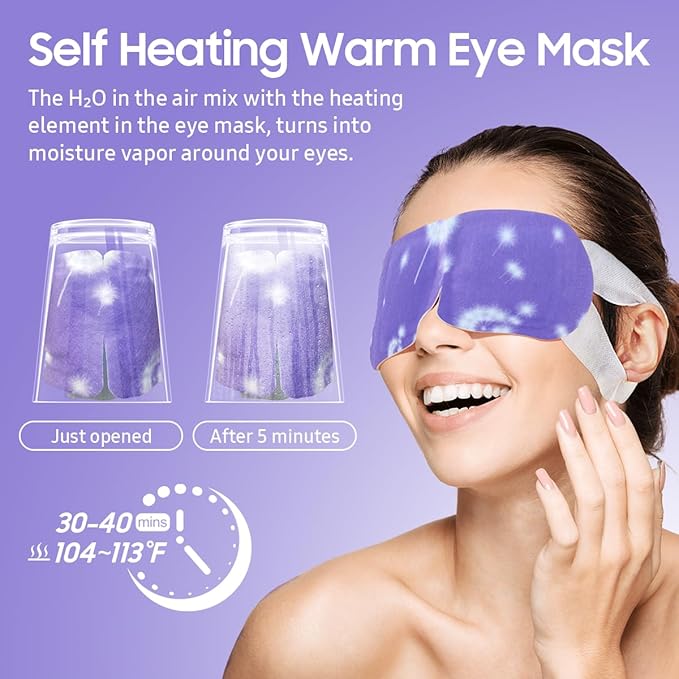 BeHoomi 20Packs Steam Eye Mask, Heated Eye Mask Warm Compress - Image 5