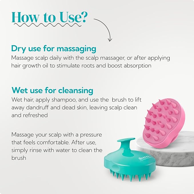 HEETA Hair Scalp Massager Shampoo Brush 2 Pack, Soft Silicone Bristles to - Image 5