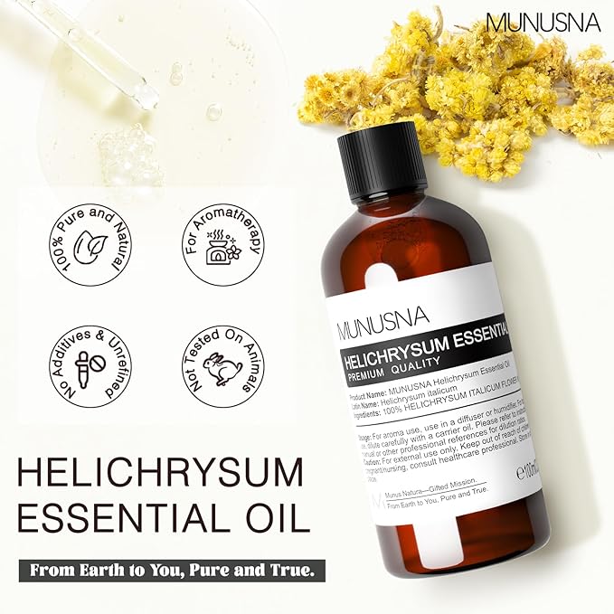 Helichrysum Essential Oil 100ML, 100% Pure Natural Helichrysum Oil Premium - Image 2