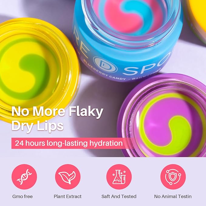 SPODARE 3-in-1 Dual-Color Sleeping Lip Mask Set – Blueberry, Grape & Lemon | - Image 2