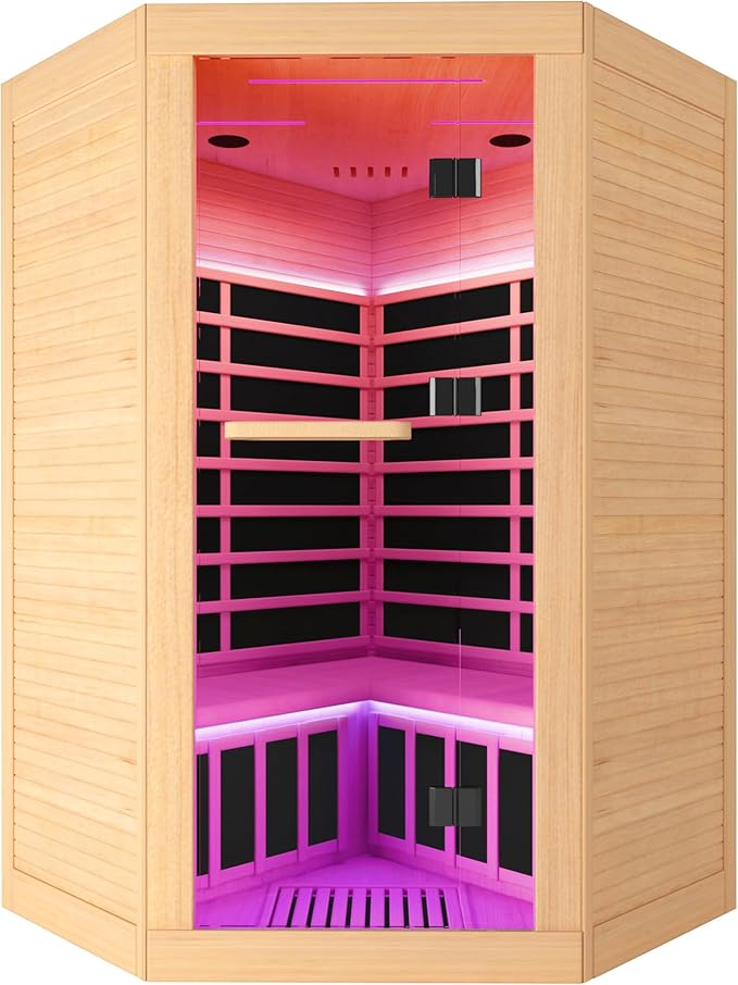 OUTEXER 2-3 Person Sauna Corner Sauna Far Infrared Saunas Room Home Canadian by OUTEXER
