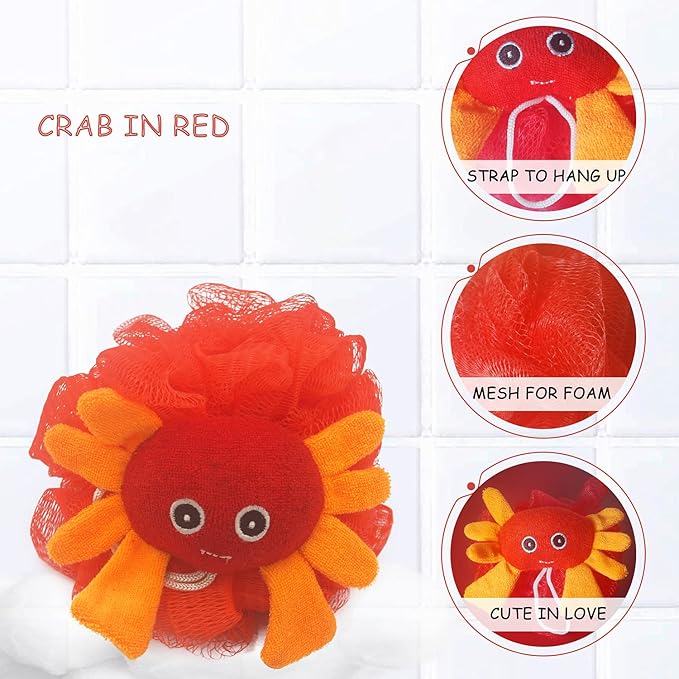 Lovely Animal Design Kids Exfoliating Bath Scrubber Body Scrubber Shower Ball - Image 3