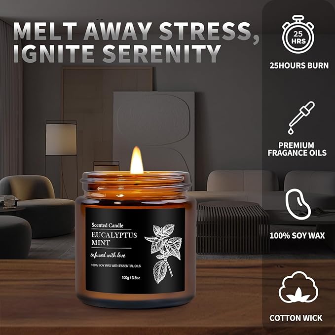 Scented Candles for Men | 6 Pack Candles for Home Scented, 150 Hour Burn Time - Image 4
