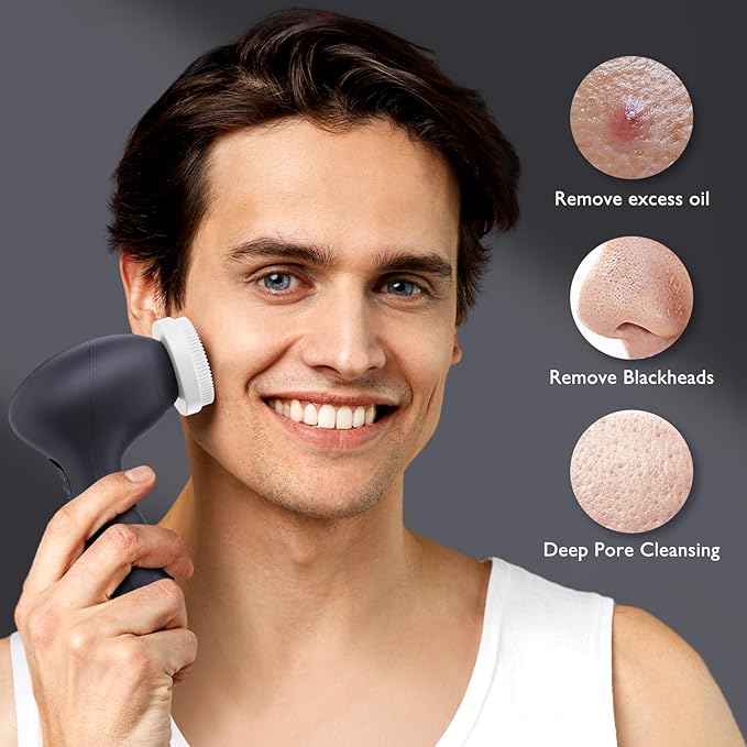 COSLUS Facial Cleansing Brush Silicone Face Scrubber: 7 in 1 FBS-D Electric - Image 6