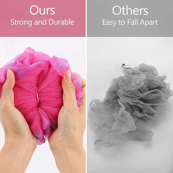 BTYMS 4 Pieces Shower Loofahs Exfoliating Sponge Body Scrubber 75g/pc Bath - Image 4