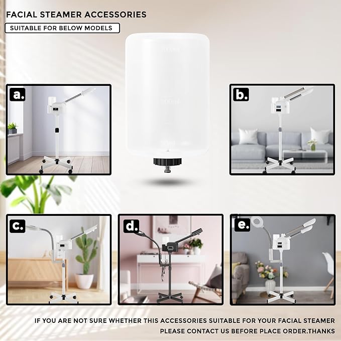 Water Jar for Professional Facial Steamer, 1000ml Large Capacity Plastic Water - Image 4