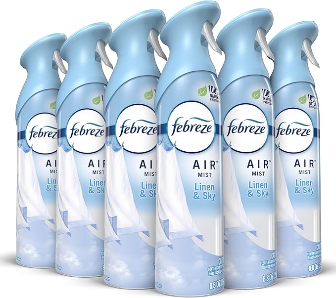 Febreze® Odor-Fighting Air Fresheners, Linen Sky™, 8.8 Oz, Carton Of 6 - Image 8
