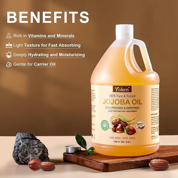 Yoken 1 Gallon Jojoba Oil EWG Verified - Image 3