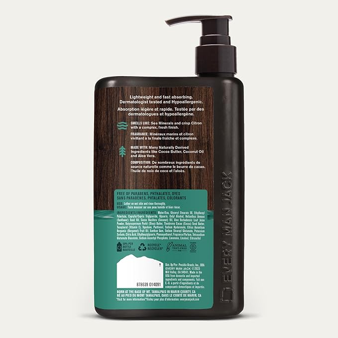 Every Man Jack Mens Sea Minerals + Citron Hand & Body Lotion - Image 9