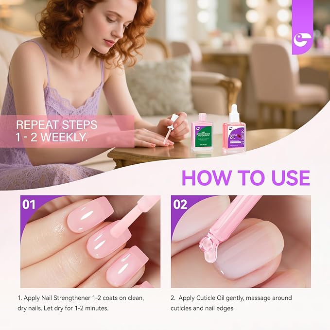 Gelike EC Colorful Nail Growth Kit: Pink Nail Hardener & Rose Nail Growth Oil - Image 7
