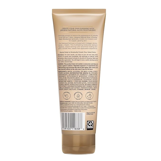 Jergens Natural Glow + Firming Daily Moisturizer Medium to Tan Skin Tones 7.5oz - Image 12