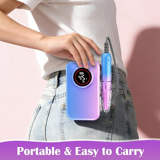 Nail Drill Professional, 45000 RPM Rechargeable Electric Nail File Kit - Image 7