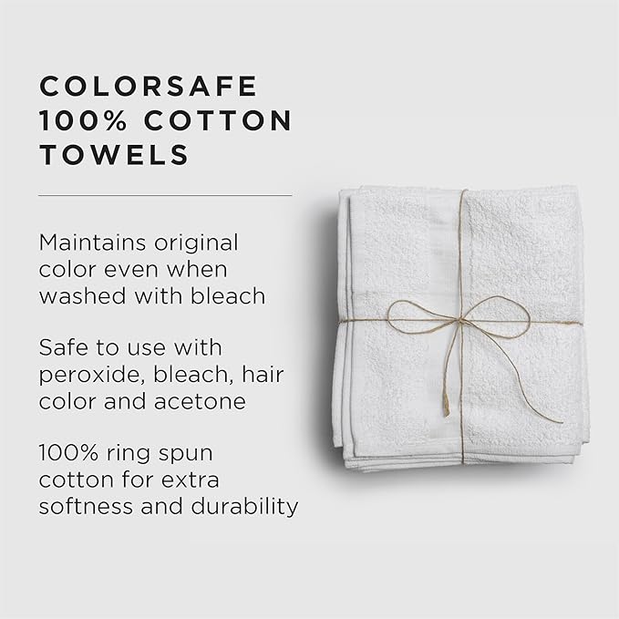 Fromm ColorSafe 100% Cotton Bleach Proof Salon Hair Towels - Image 3