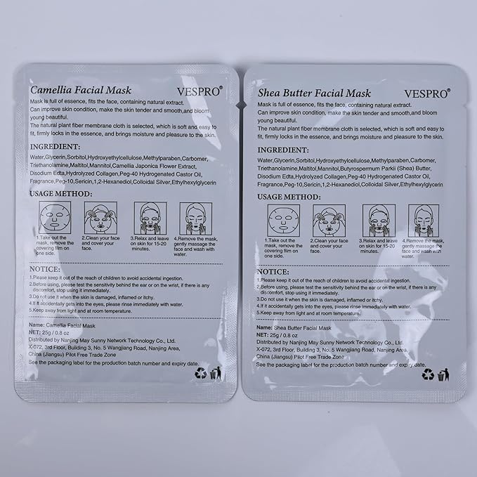 VESPRO 100 Pack Collagen Essence Sheet Facial Masks, Bulk Face Masks Skincare - Image 5