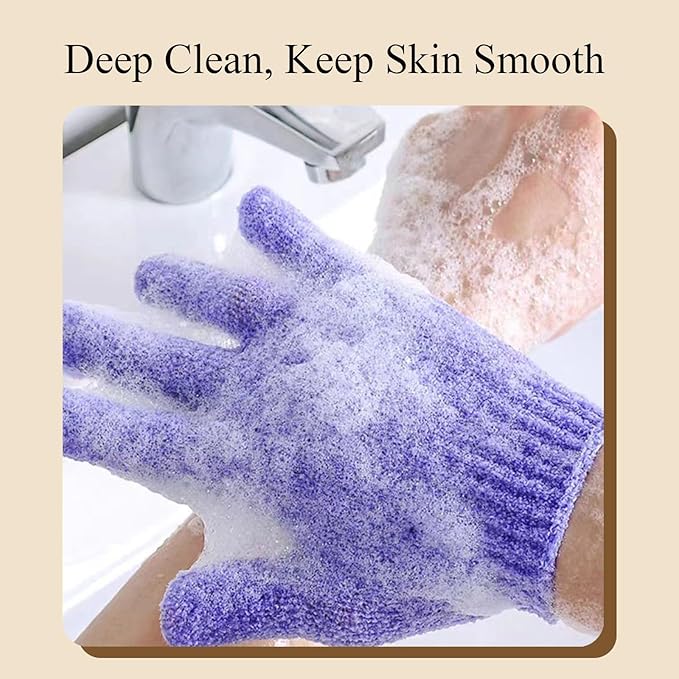 MOLOPPO 2 PCS Exfoliating Glove, Scrub Gloves Exfoliating, Body Exfoliator - Image 3